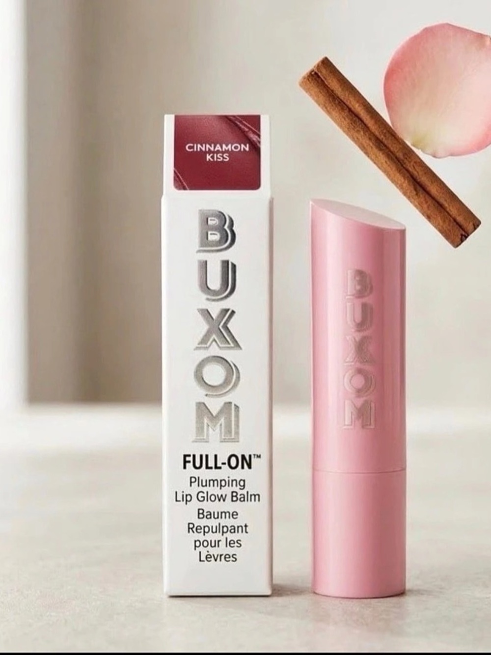 BUXOM Full-On Plumping Lip Glow Balm Cinnamon Kiss Pink NWT